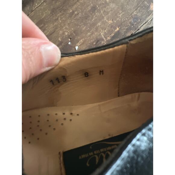 Zelli Made in Italy Ostrich Quill Oxford Casual Dress Shoes Size 8 M JL - Picture 6 of 8